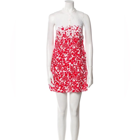 Tory Burch Floral Sleeveless Linen Shift Swing Dress - Picture 2 of 4